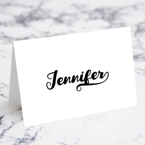 Bold Brush Script R Swash Name Place Cards