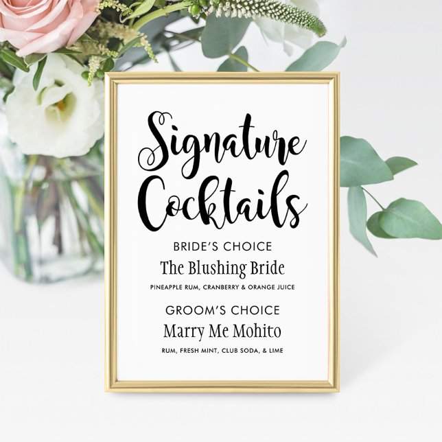 Bold Brush Script Signature Cocktails Sign (Creator Uploaded)