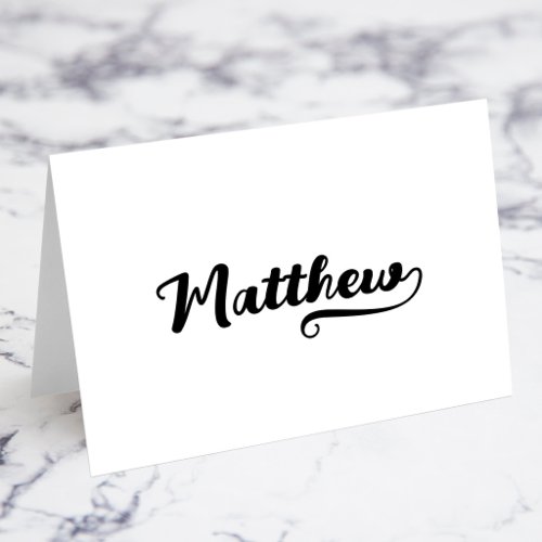 Bold Brush Script W Swash Name Place Cards