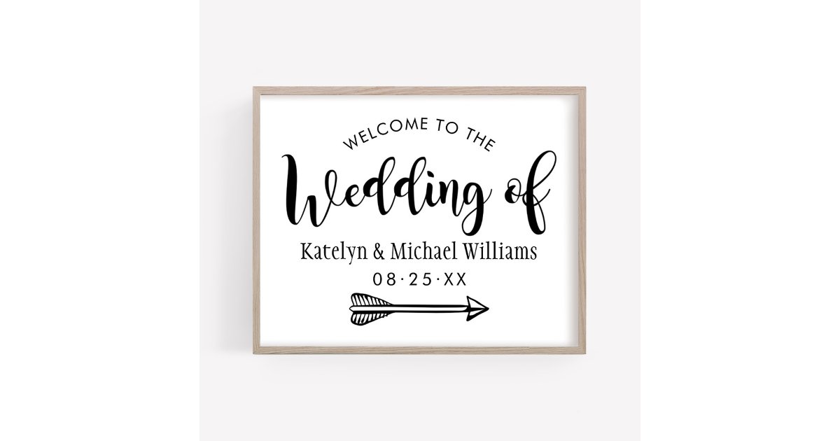 Bold Brush Script Welcome Wedding Poster | Zazzle