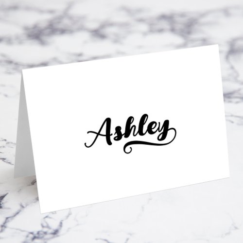 Bold Brush Script Y Swash Name Place Cards
