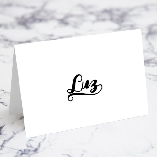 Bold Brush Script Z Swash Name Place Cards