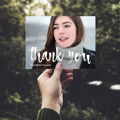 Bold Brushed Graduation Thank You Postcard