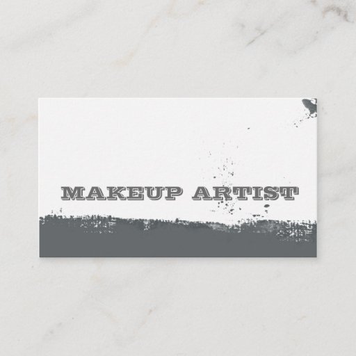 Customizable Abstract Gray White with Splatters Business Card