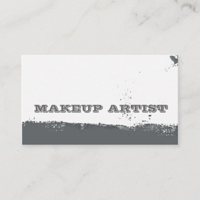 Bold Brushstrokes Abstract Gray Paint Splatters Business Card (Front)