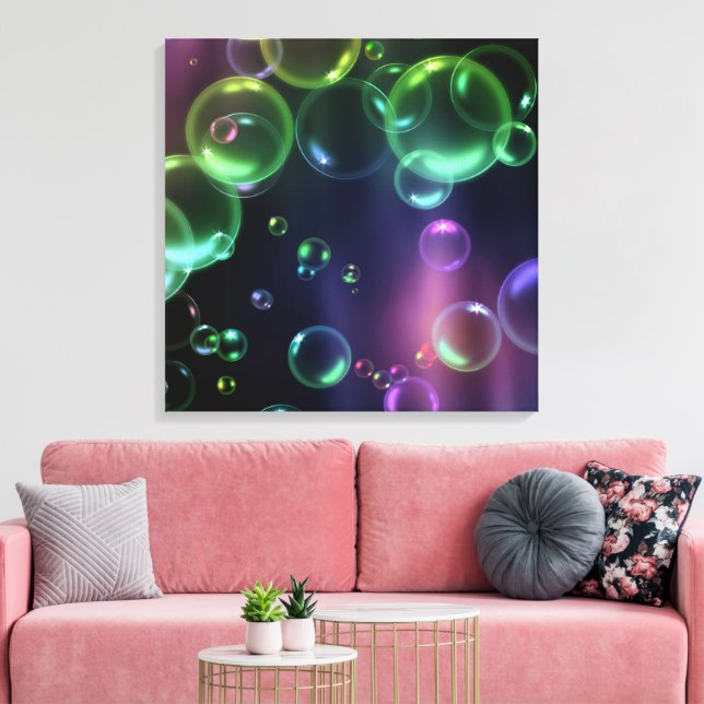 Bold Bubbles Canvas Print (Insitu(LivingRoom))