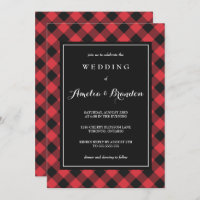 Bold Buffalo Plaid Red & Black Wedding