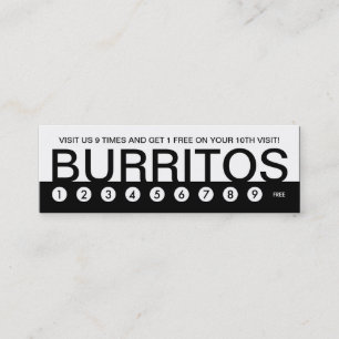 bold BURRITOS customer loyalty Card