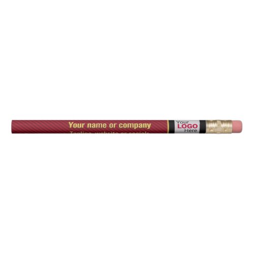 Bold Business Brand _ Faux Gold on Two_Tone Red Pencil