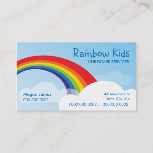Customizable BOLD BUSINESS CARD :: fun rainbow 1L