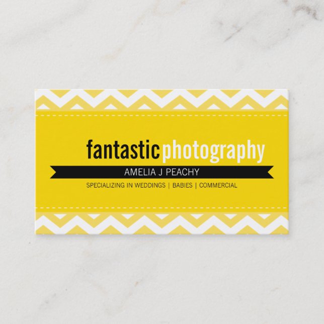 BOLD BUSINESS CARD :: simple modern chevron 12 (Front)