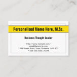 [ Thumbnail: Bold Business Thought Leader Business Card ]