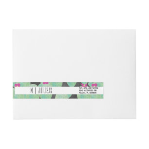 Bold Cactus Plants Greenery Wedding Logo Wrap Around Address Label
