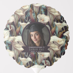 Bold Calla Lilies Lover PhD Grad Balloon