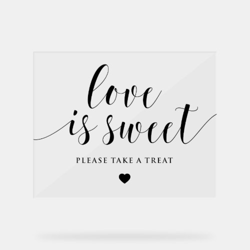 Bold Calligraphy Love is Sweet Wedding Acrylic Sign