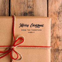 Bold Calligraphy Merry Christmas From