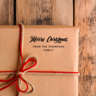 Bold Calligraphy Merry Christmas From Rubber Stamp