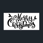 Bold Calligraphy Merry Christmas Rubber Stamp<br><div class="desc">Cute bold calligraphy "Merry Christmas" lettering with holly and berry accents,  wood stamp.</div>