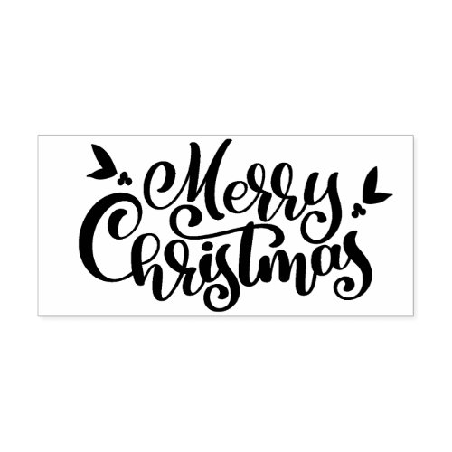 Bold Calligraphy Merry Christmas Rubber Stamp
