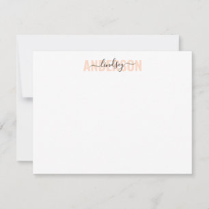 Bold Calligraphy Orange Personalized Note Card