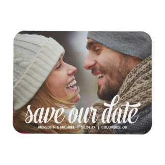 Bold Calligraphy | Photo Save the Date Magnet