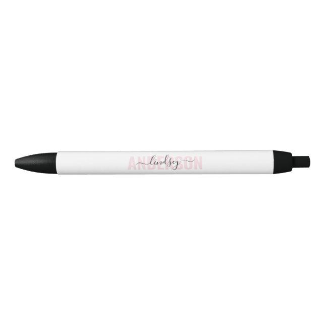 Bold Calligraphy Pink Personalized Pen (Front)