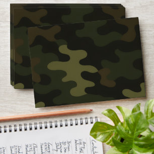 Bold Camo Earthy Greens Browns Personalize Name Envelope