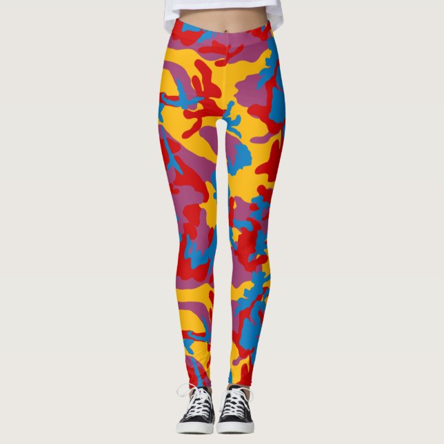 Bold Camo Pattern Leggings (Front)