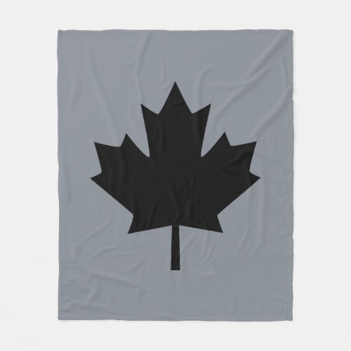 Bold Canadian Black Maple Leaf Fleece Blanket