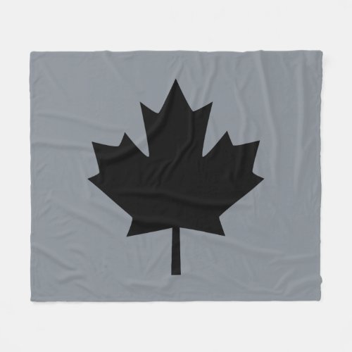 Bold Canadian Black Maple Leaf Fleece Blanket