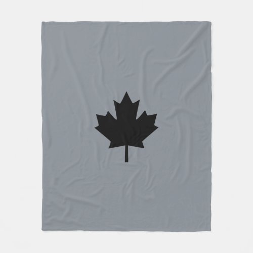 Bold Canadian Black Maple Leaf Fleece Blanket