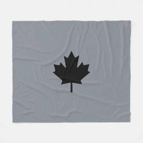 Bold Canadian Black Maple Leaf Fleece Blanket