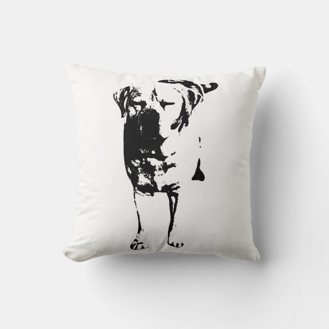 Bold Canine Presence Throw Pillow (Front)