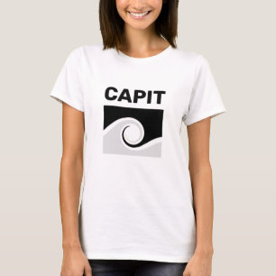 Bold Capit Text & Abstract Waves T-Shirt