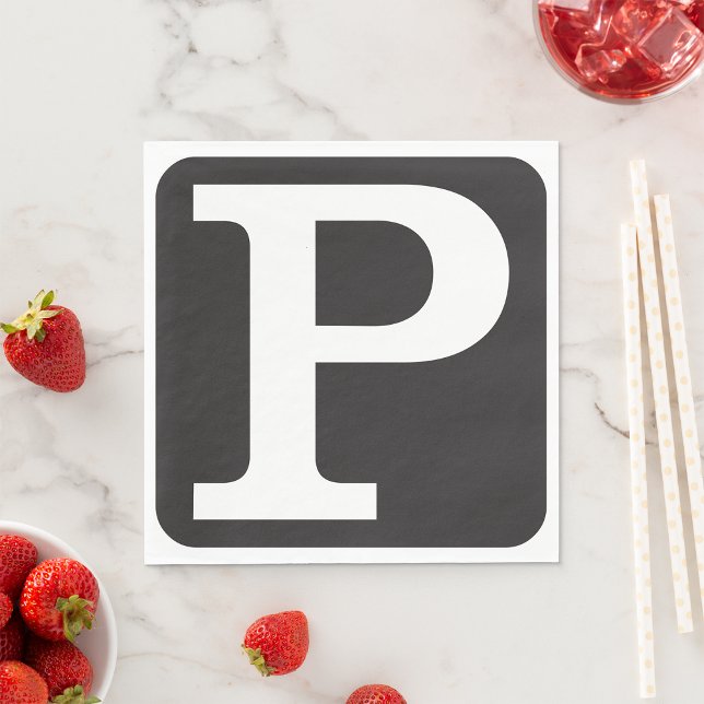 Bold Capital Letter P Monogram Napkins (Creator Uploaded)
