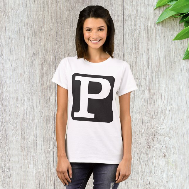 Bold Capital Letter P Monogram T-Shirt (Creator Uploaded)