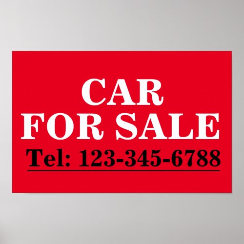 BOLD CAR FOR SALE SIGN modern sell your car poster