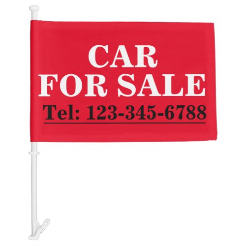 BOLD CAR FOR SALE SIGN SELLS your car _  Car Flag