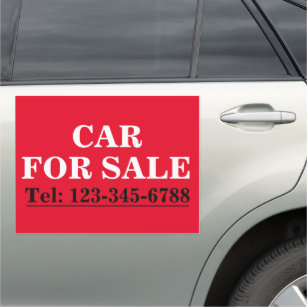  BOLD CAR FOR SALE SIGNAGE On Your Car Magnet