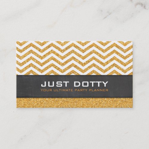 BOLD CARD chevron chalkboard rich gold glitter Business Card Templates