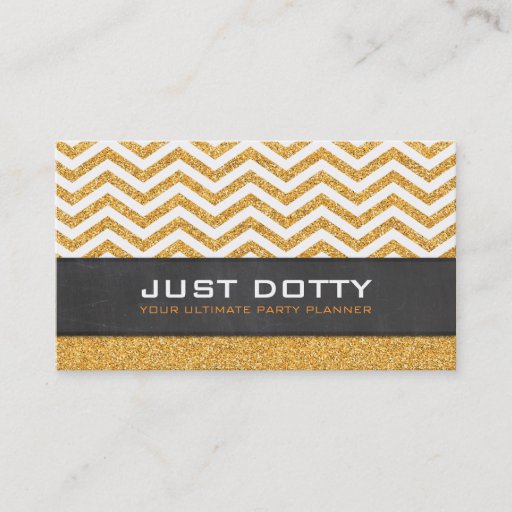 Customizable BOLD CARD chevron chalkboard rich gold glitter Business Card Templates
