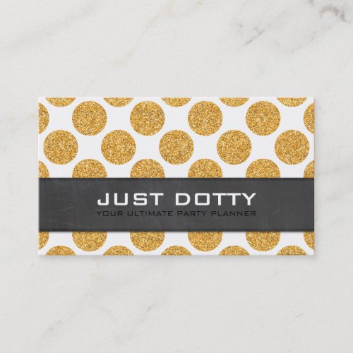 BOLD CARD polka dots chalkboard rich gold glitter Business Card