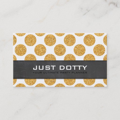 Customizable BOLD CARD polka dots chalkboard rich gold glitter Business Card