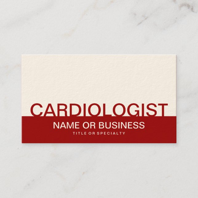 bold CARDIOLOGIST Business Card (Front)