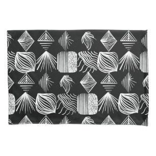 Bold Caribbean Tribal Mudcloth – Black & White,  Pillow Case