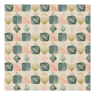 Bold Caribbean Tribal Mudcloth: Boho Buttercream Faux Canvas Print