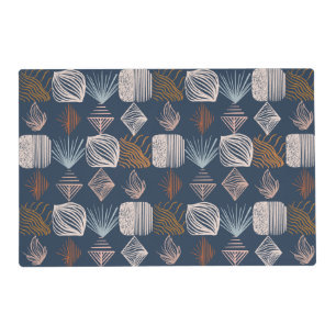 Bold Caribbean Tribal Mudcloth: Navy Blue, Boho Placemat