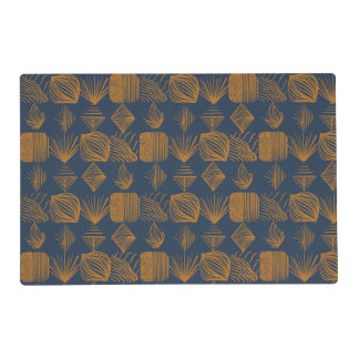 Bold Caribbean Tribal Mudcloth: Navy Blue, Gold Placemat