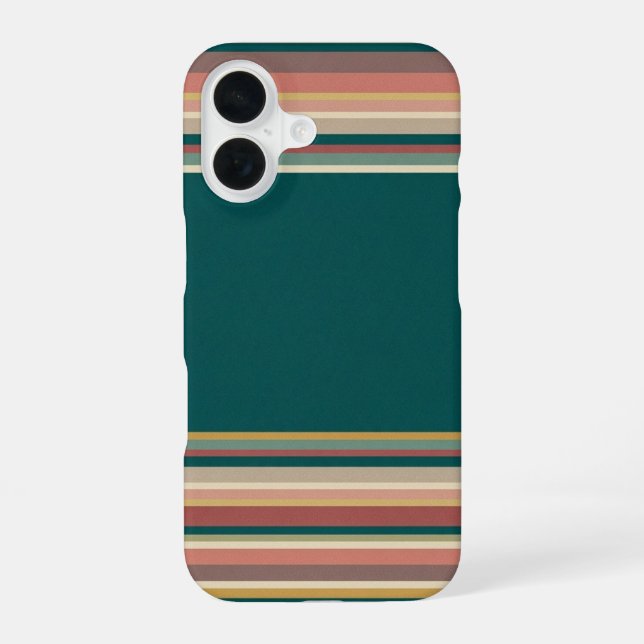 Bold Center Retro Stripe iPhone Case (Back)