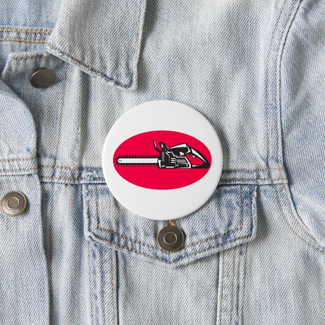 Bold Chainsaw Lumberjack Logging Tool Button (Creator Uploaded)